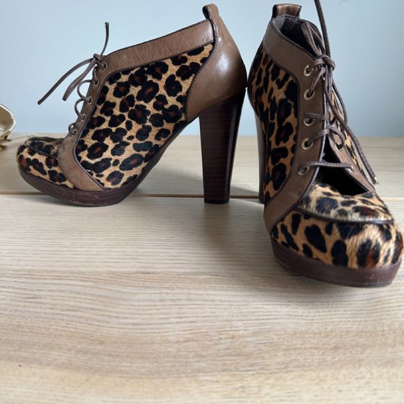 Diavelesi Pony Hair Platforms Leopard - Picture 2 of 3